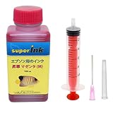 superInk 100ml マゼンタ（昇華）詰め替え 互換 インク エプソン用（全機種対応） + 手袋1組 + 10ml注入器 + 針 + キャップ