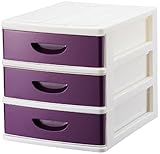 シェルタ 浅型3段卓上チェスト ディープパープル SC-A3DP