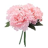 Zhhlinyuan 良質 A bunch 5 Heads Artificial Silk Peony Flower Wedding Party Simulation Bouquet ホーム Deco