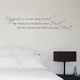 Pop Decors WL-0104-Vb Inspirational Quote Wall Decal, Happiness is Not Measured by what You Hold in 