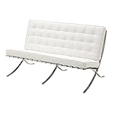 二人掛けチェア【バルセロナチェア】（デザイナーズ）ホワイト