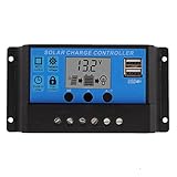 RaiFu ソーラー充電コントローラ デュアル USB PWM 10/20/30A 12V/24V LCDディスプレイ ソーラー パネル 充電レギュレータ 短絡保護 オープン回路保護 逆保護 過負荷保