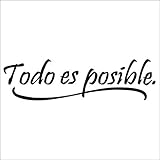 Todo es Possible Bedroom Quote Decors Wall Saying Decals Quote for Home Wall Stickers Nursery Room D