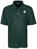 NCAA Michigan State Spartansメンズクロスハッチングエンボスポロシャツ、ハンター、Large