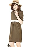 スウィートマミー (Sweet Mommy) Wフェイス ショートトップス 5分袖＆ワンピースセット 授乳服 / マタニティ L カーキ