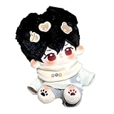 Yoryu かわいいぬいぐるみ、幼児用ソフト人形 - 綿人形黒髪と赤い目の綿20cmぬいぐるみ - 裸のアニメぬいぐるみ、かわいいアニメぬいぐるみドレスアップ人形、全年齢向け、子供、女の子、男の子