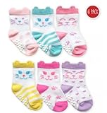 Jefferies socks ジェフリーズ ソックス ねこちゃん靴下 ６足セット 滑り止め付 [2350D] (インファント (9-13ｃｍ、参考年齢3-12ヶ月))