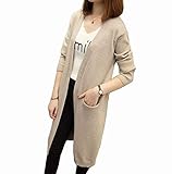 Spinas(スピナス) マタニティ レディース 前開き ロング丈 カーディガン ニット コーディガン 無地 シンプル 秋冬 あったかい 全3色 (キャメル ベージュ ブラック) (ベージュ)