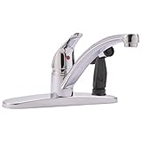 LASCO-Simpatico 07-0014 Single Handle Kitchen 3-Hole Faucet with Spray, Chrome Finish [並行輸入品]