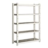 エムケー精工(MK精工) スチールラック 5段 (幅126.5奥行47) 豪力君 ベージュ MR-2125C