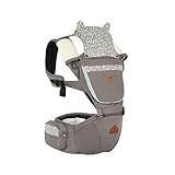 I-angel Animal クロベ·エアヒップシートキャリア,おくるみ,フロント バックパックキャリア (グレー(Gray)) [並行輸入品]