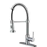 VIGO Edison Single Handle Pull-Down Spray Kitchen Faucet with Deck Plate, Chrome [並行輸入品]