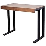 【デスク 木製】 ツートンカラーの天然木 薄型デスク 幅90奥行45cm LS-782BR