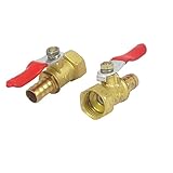 uxcell　ボールバルブ　エア　空気圧　ガス　3/8BSPメネジ　10mm内径　 2個入り