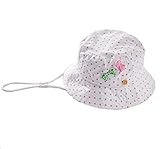 LeafIn キッズハット 子供向けクロッシェ リボン付き ブルトン チューリップハット (L（頭囲：50cm）, ドット柄)