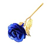 恋人の人工のeuoneゴールドフォイルローズ花誕生日クリエイティブギフト花 S ブルー