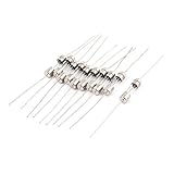 スローブロー時間遅延アキシャルリードガラス管を5×20ミリメートル15Aは10個入りを融合します