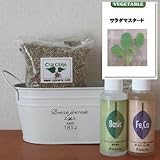 ベビーリーフ（サラダマスタード）の栽培セット/豊作セット（液体肥料付き）プランターホワイト仕様