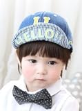 キッズ ベビー 小生意気でかわいい ジーンズ タイプ【子供用 ６～４８ヶ月 ３色】ツバ付き 帽子 (ブルー)