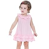 【SEBLES】ベビー 赤ちゃん 女の子 ワンピース フリル襟 ドレス ノースリーブ Aライン ギャザー フレア ソフトカラー シフォン 夏 涼しい 可愛い(タイプA,80)