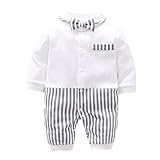 エルフ ベビー(Fairy Baby) ベビーフォーマル セレモニーロンパース 結婚式服 (90, ホワイト+グレー)