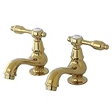 Kingston Brass KS1102TAL Tudor Basin Faucet, Polished Brass, 4-3/8 inch in Spout Reach, Polished Bra