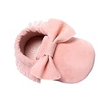 ZOEREA(ゾエレア)　歩行練習シューズ　ベビーシューズ　ソフトソールシューズ　ルームシューズベビー　幼児シューズ　新生児靴　滑り止め　柔らか　出産お祝い　フリンジと蝶リボン飾り　女の子　赤ちゃん靴