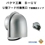 バクマ工業　 B-150UV　Ｕ型フード付換気口　ガラリ　下部開放タイプ　150mm用