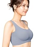 [バンビウォーター] ナイトブラ ブラジャー シームレス セットアップ可能 ノンワイヤー ブルーグレー Mサイズ 外出時もおうちも 1日中使