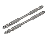 uxcell 磁気フィリップス クリュードライバー ビット PH2ダブルヘッド 1/4インチ六角シャンク 100mm長 2本入り