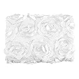 NaiFei新生児9Dローズの花の写真写真の背景ブランケットラグ (ホワイト)