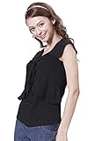 Sweet Mommy ティアード フリル 授乳カットソー ホルターネック ノースリーブ 【メリッサ】 授乳服 M ブラック