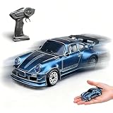 ドリフトラジコン ミニ 1/64スケール 合金ボディ LEDライト 3段階スピード調整 比例制御 2.4GHz 技適認証取得済み 手のひらサイズ デスクトップ走行 ドリフト走行対応 大人・子供向け おもちゃ(ディープスペースブルー)