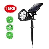 YINGHAO Solar Lights Spotlight High Power Outdoor Landscape Lighting Waterproof Wall Light Security 