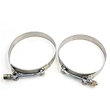 uxcell ホースクランプ 115mm内径 調節可能 ステンレススチール製 燃料 クリップ ファスナー 2個入り