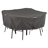 Classic Accessories 55-153-025101-EC TABLE AND CHAIR COVER SQUARE TAUPE - 4 CHAIR