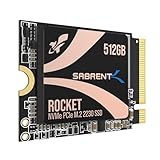 SABRENT SSD 512 GB、M.2 SSD 512 GB、NVMe 512 GB PCIe 4.0 M.2 2230、内蔵SSD速度最大4750MB、DRAMレス低消費電力、Steam DeckやMicrosoft Surfaceなどに対応した高性能SSD(SB-2130-512)