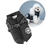 Oncpcare 犬服 一体型綿入れを牽引する 犬 ベスト 綿服コート 猫 小型犬 中型犬 服 お散歩 軽量 着脱簡単 秋 冬 防寒 防水ジャケット 暖かい ペット服