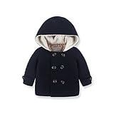 LJYH ボーイズラシャコート秋冬綿服防寒服ダブルブレストコングセクション　紺色　100cm