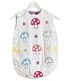 ange select ベビー キッズ 6重 ガーゼ スリーパー 綿 コットン (キノコ(L))
