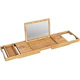 Bath夢竹Bathtub Caddyトレイwith Extending Sides – Enjoy a Relaxing Bath with aキャディto hold your books andワ
