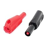 uxcell バナナプラグ レッド ブラック プラスチック 金属 2個入れ