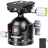 INNOREL カメラ雲台 コンパクト 雲台 25kg 耐荷重 アルミ合金 アルカスイス互換 自由雲台 1/4”3/8”取り付けサイズ ボール雲台 収納バッグ付き C45