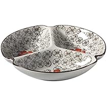 Amazon.co.jp: 7.5号三つ仕切り皿（青い椿）/おうち料亭/業務用