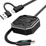 PZOZ 巻き取り式充電ケーブル タイプc LEDディスプレイ まきとり充電ケーブル C 最大対応100W USB A to C/Type-C to C 充電コード 巻き取り 急速充電 PD iPhone/iPad Air/MacBook/Samsung Galaxy/Google Pixel/Switch 対応