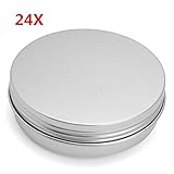 24pcs 100g aluminum round empty jar tin screw top lid cosmetic