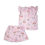 [タキヒヨー] カジュアル ミッキー ミニー プリンセス アナ雪 ルームウエア パジャマ にも 半袖Ｔシャツ ショートパンツ ディズニー 天竺 男の子 女の子 ミニー/ピンク