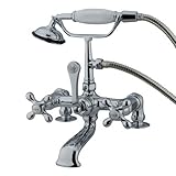 Elements of Design DT2041AX Hot Springs Deck Mount Clawfoot Tub Filler with Hand Shower, 8' in Spout