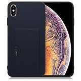 LOOF SKIN SLIM-SLOT レザー カード収納 スマホケース for iPhone XS Max 用 ケース カバー 背面 ストラップホール カードポケット シンプル 耐衝撃 薄型 軽量 leather [ネイビー]