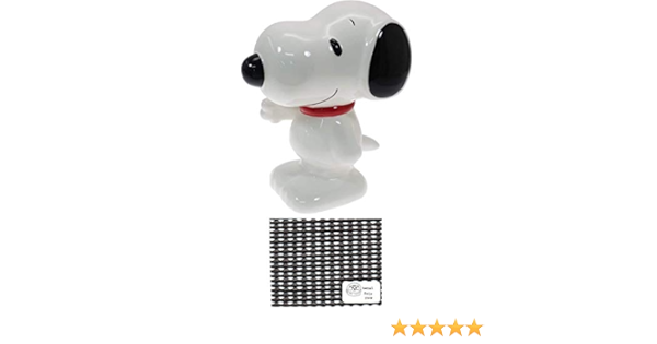 Amazon スヌーピー 貯金箱 セラミック 立体 コインバンク 陶器製 ピーナッツ 当店オリジナルロゴ入り2点セット 貯金箱 すべり止めシート 貯金箱 おもちゃ